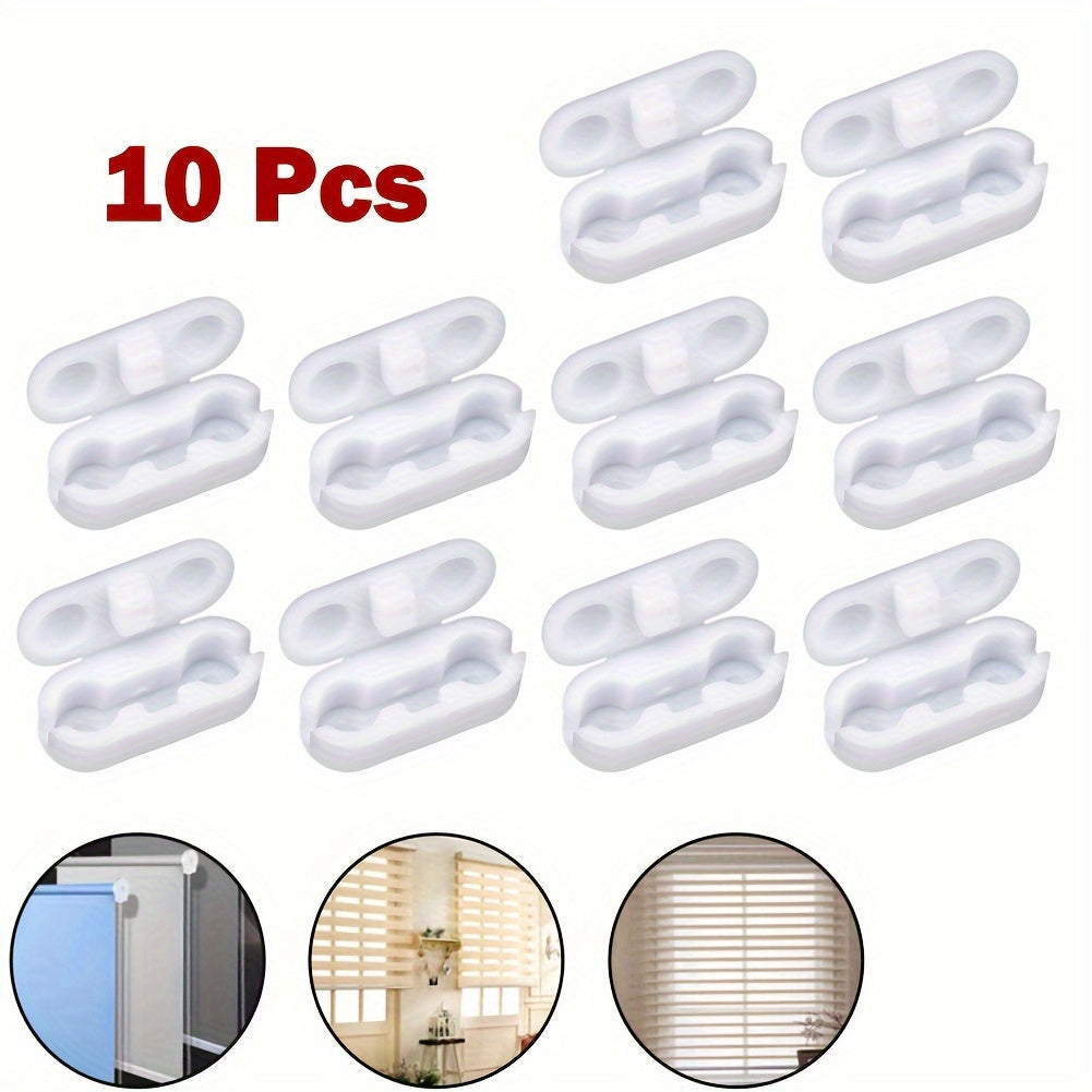 Ten Pieces Modern White Vertical Blinds with Bead Buckles for Home Decor