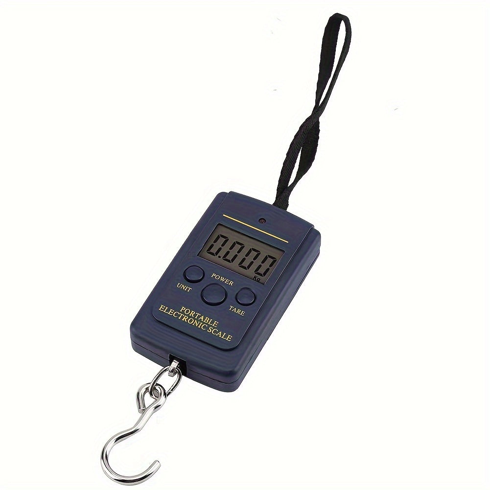 Lightweight Blue Portable Luggage Scale with Hidden Hook High Precision Battery Operated