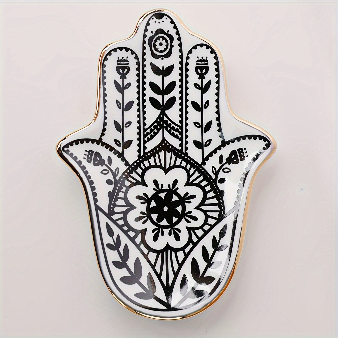 Ceramic Hand of Fatima Ring Tray Jewelry Dish for Earrings Necklaces Rings