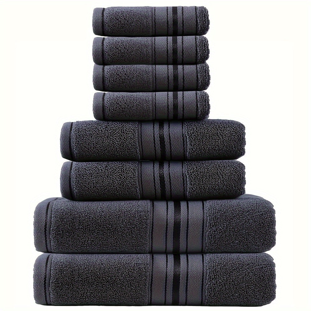 Luxury Cotton Towel Set 8-Piece Hotel Spa Bath Hand Washcloths