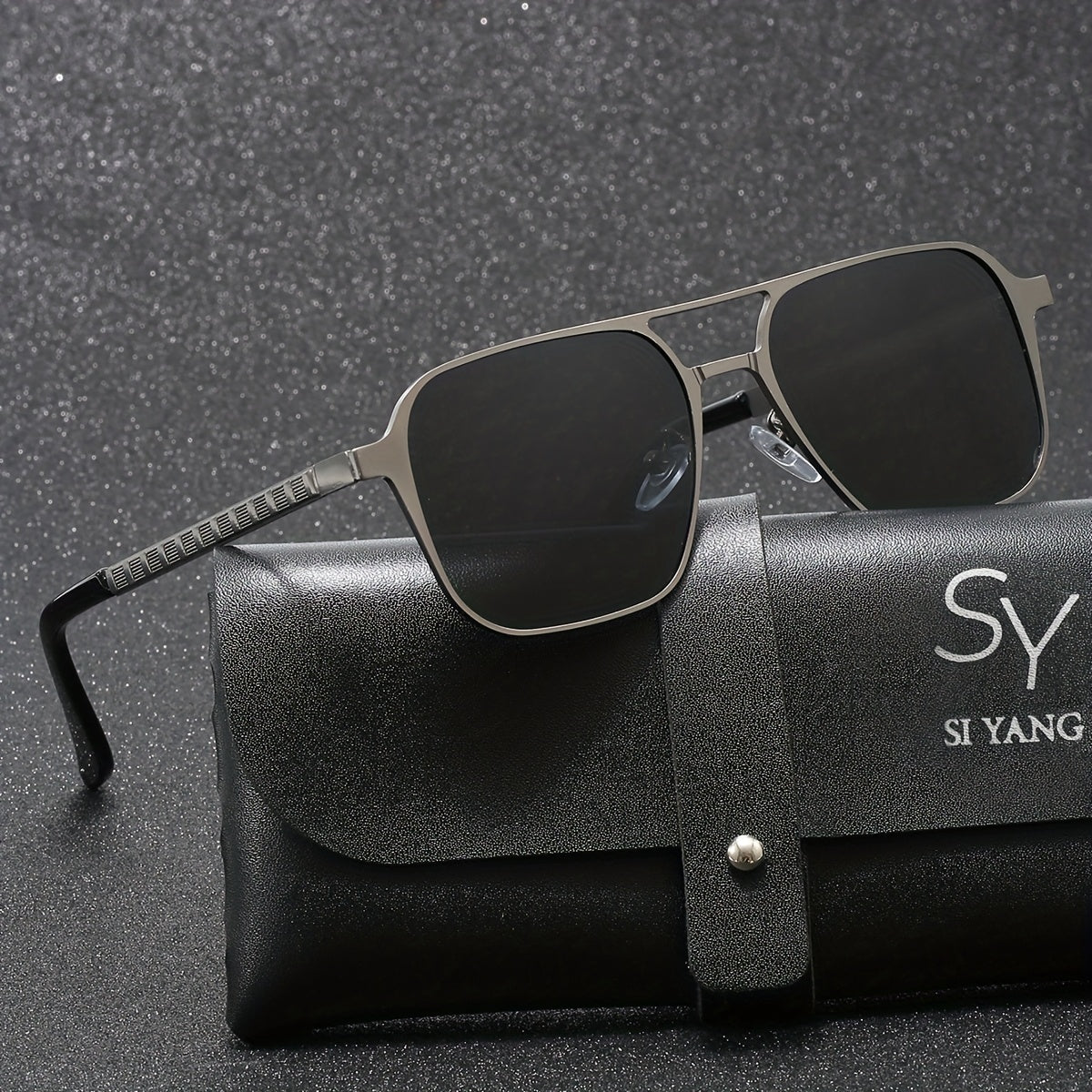 Men's Polarized Sunglasses Stainless Steel Full Rim Wide for Fishing Driving Gift