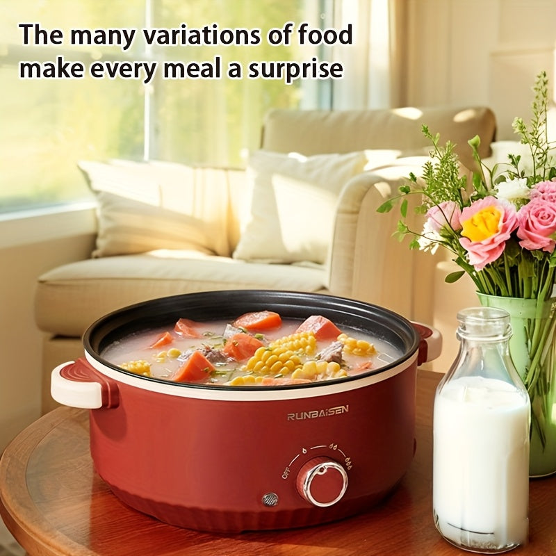 Katta hajmli ko‘p funksiyali elektr taom pishirish qozoni, yopishmaydigan keramika ichki qismi va to‘kilishni oldini oluvchi dizayni bilan. Yotoqxona, uylar, RVlar va tashqi foydalanish uchun ideal.