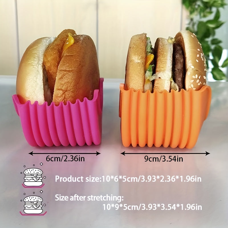 Set of 4 Silicone Hamburger Clips for Portable No-Contact Food Storage