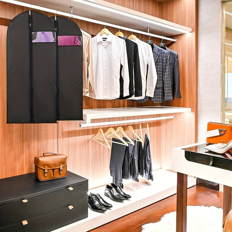 Durable 5-Piece Suit Dust Cover Bag Set with Window Hanging Clothes Storage for Shirts Dresses Coats