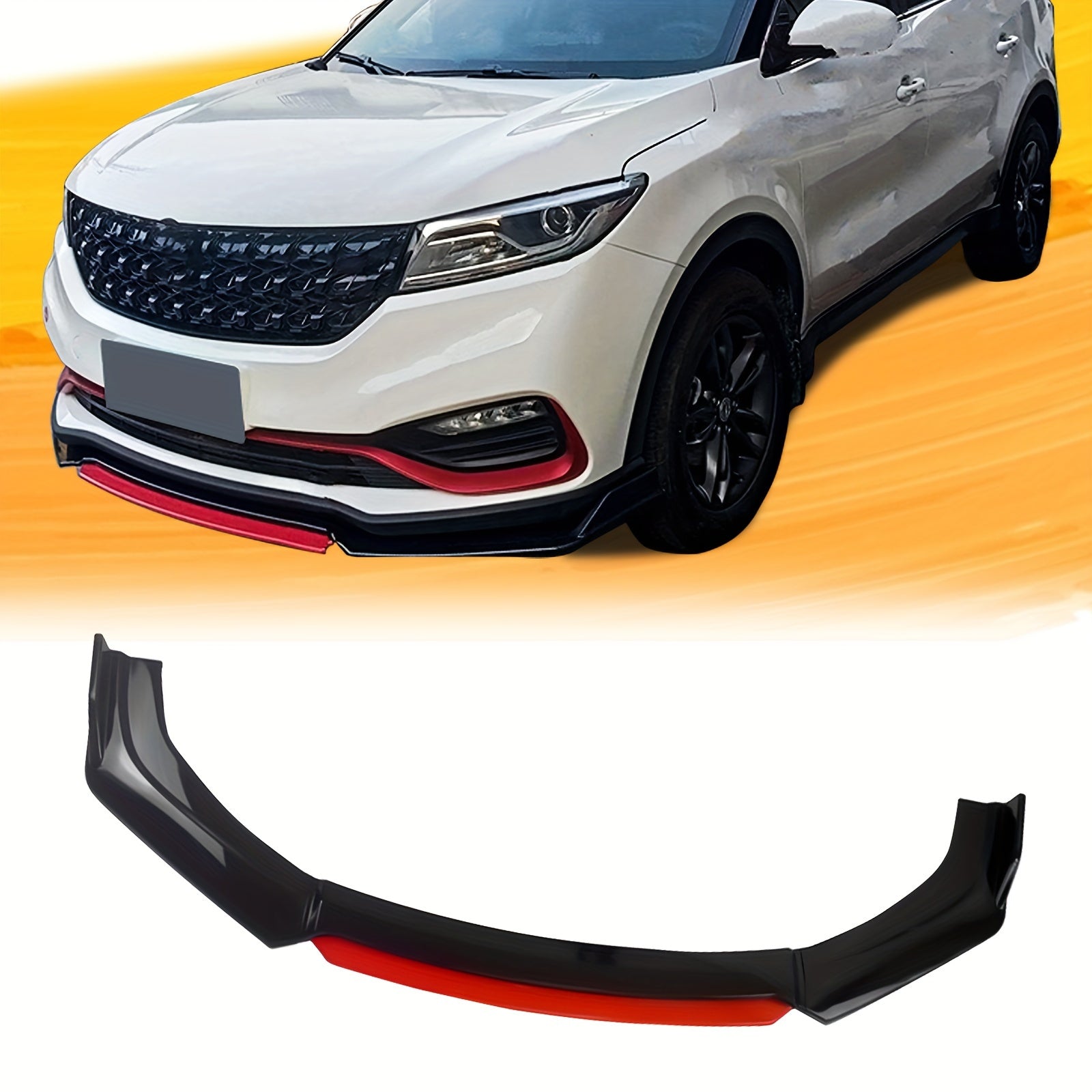 4Pcs Front Bumper Lip Spoiler Body Kit Black Red White Splitter Car Modification