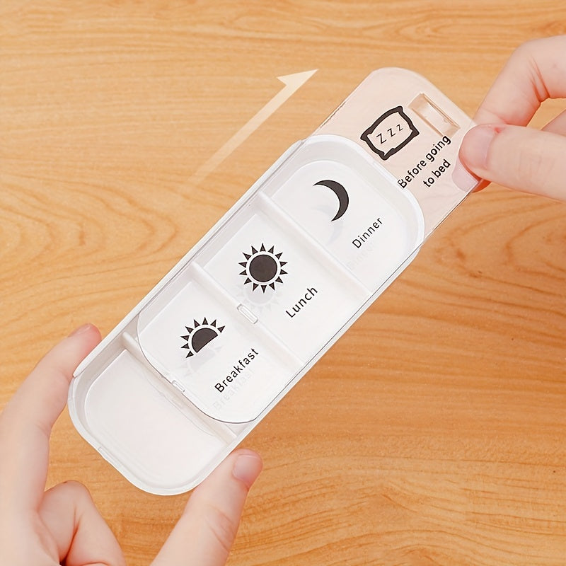 7-Day Large Capacity Portable Pill Organizer with Removable Daily Compartments White Food-Safe Polycarbonate