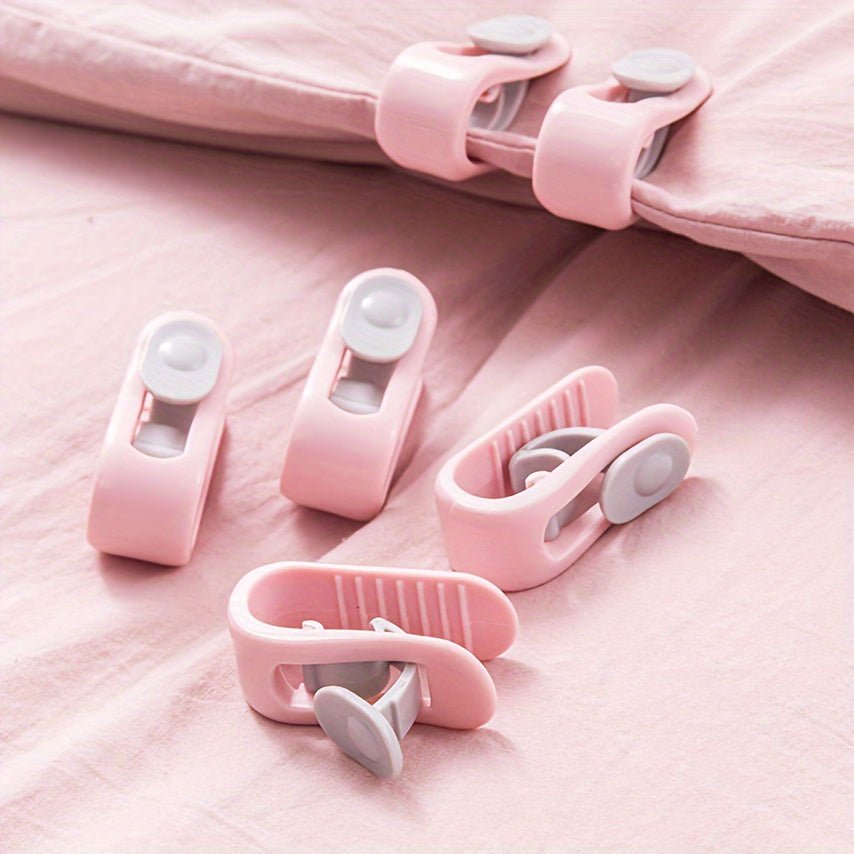 Set of 6 Bed Sheet Clips with Quilt, Blanket, and Anti-Run Fixing Devices