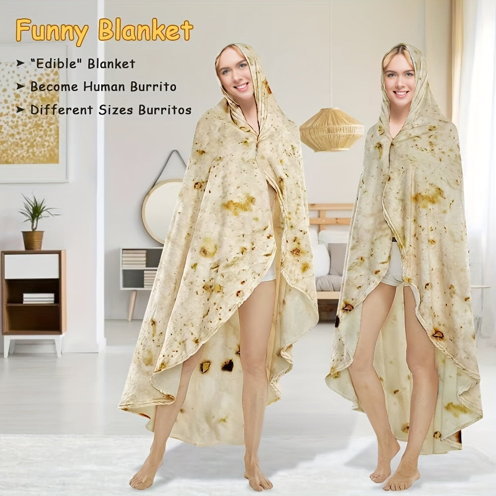 Одеяло-кишка "Новинка Тортилья" - Круглое одеяло с едой для взрослых с забавным реалистичным дизайном буррито