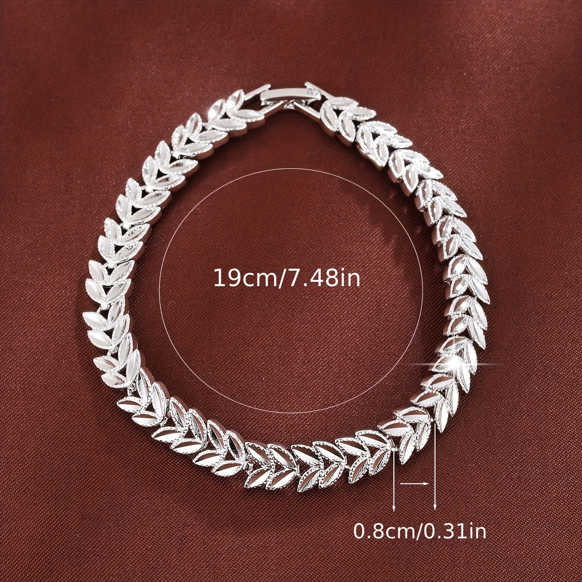 Women’s Copper Wheat Ear Bracelet with Cubic Zirconia for Everyday or Formal Wear