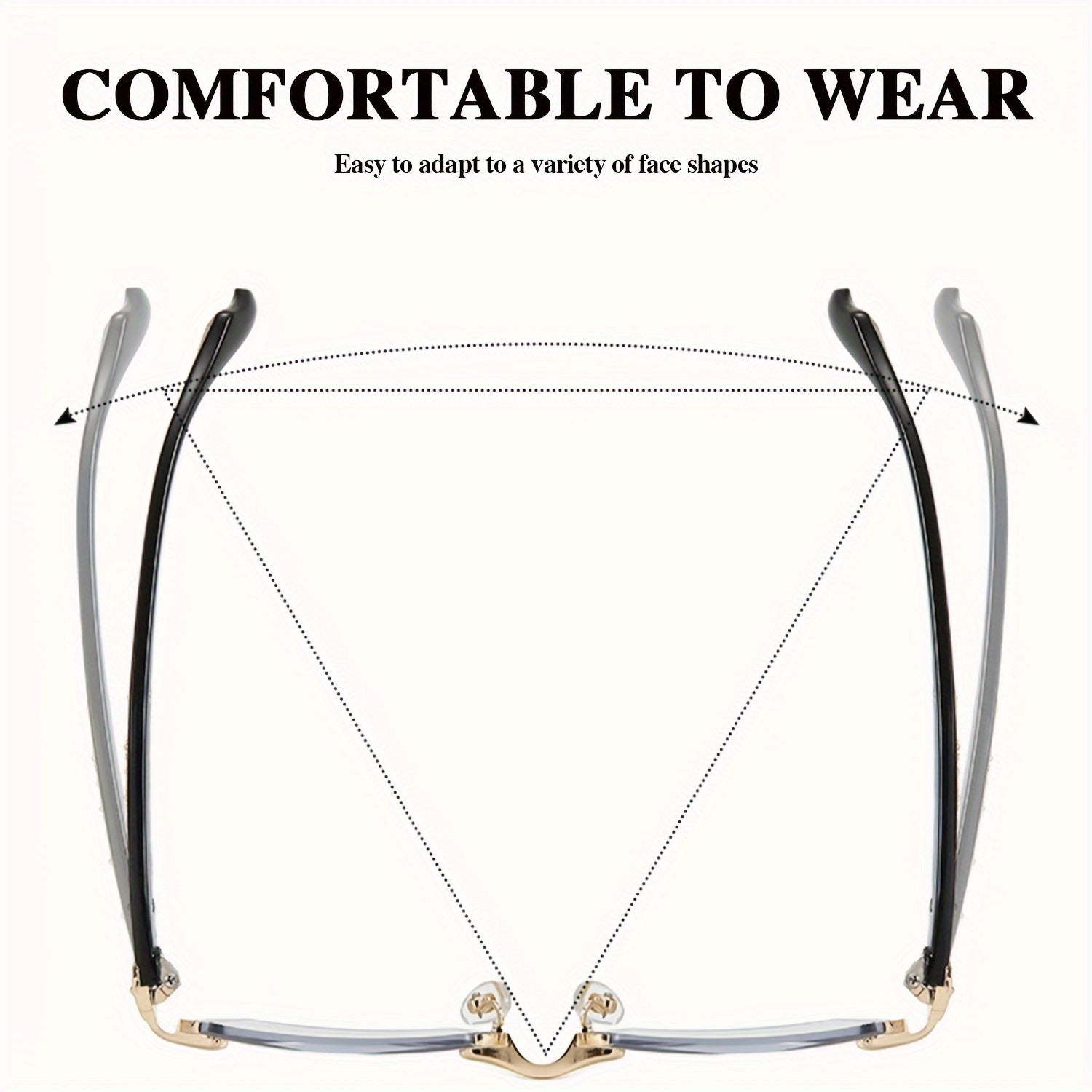 Vintage Style Rectangle Reading Glasses Frameless Clear Lenses +1.0 to +4.0