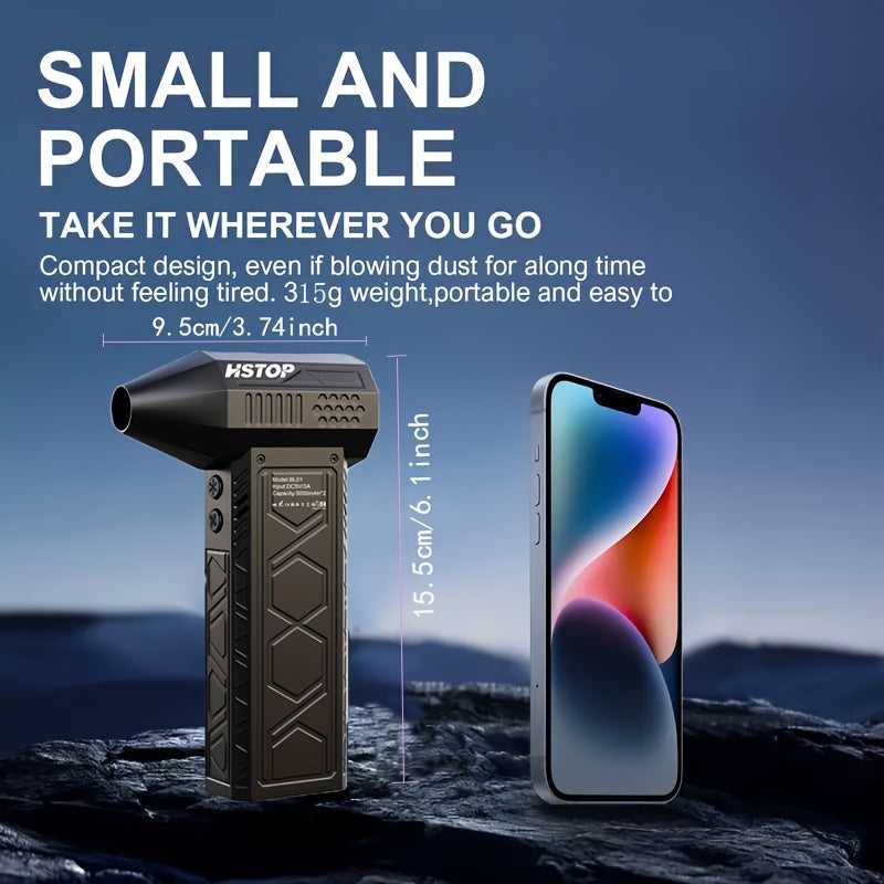 Gipertezlikda ishlaydigan qo'l bloveri, ichki chiroq bilan - USB orqali zaryadlanadigan, 10000mAh batareya, oshxonalarni, ochiq joylarni va hammomlarni tozalash uchun ko'p funksiyali jet fan.