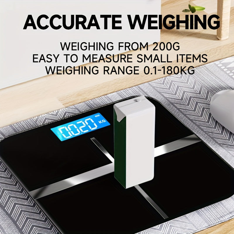 1pc LED-backlit tempered glass bathroom scale suitable for various places