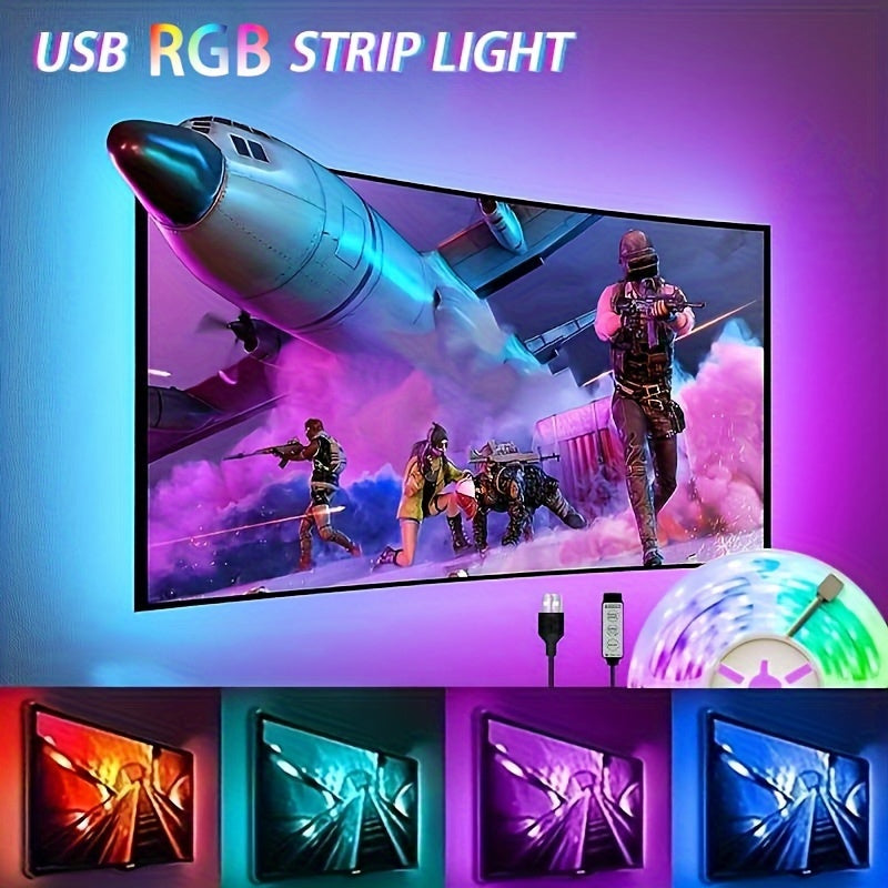 39.62m RGB 5050 LED Tape Light USB Flexible Ribbon for TV Backlight Room Decoration