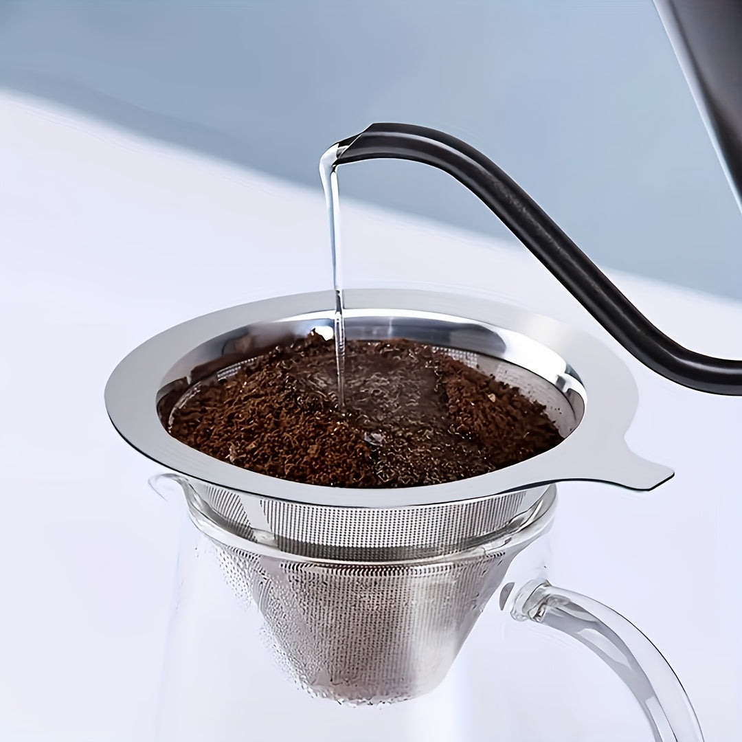 Reusable Stainless Steel Coffee Filter Ultra-Fine Mesh for Pour-Over Brewing
