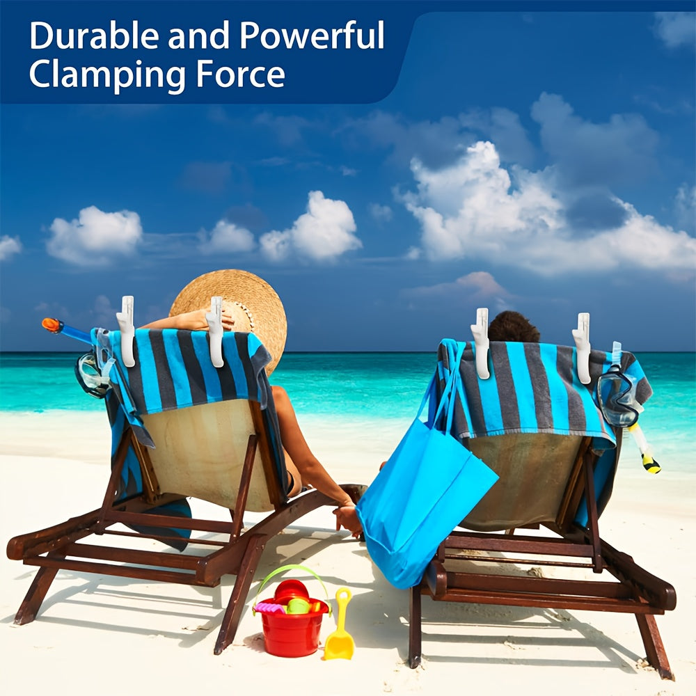 Heavy-Duty Plastic Clothes Pins Set for Towels, Clothes, and Blankets, 6 Pack