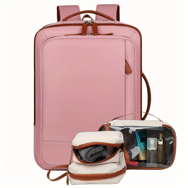 Large Capacity Expandable Laptop Backpack with Wet Dry Separation for Travel Business and School Black