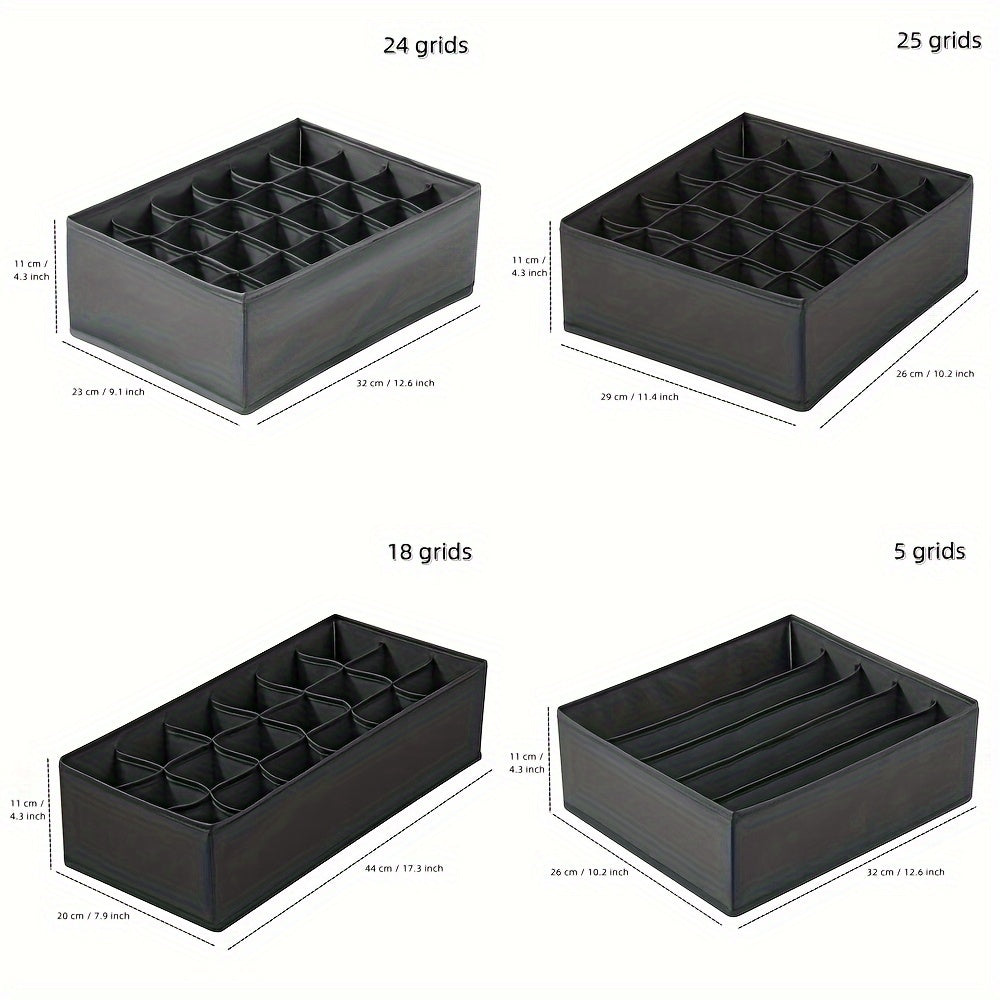 Foldable Multi-grid Drawer Organizer for Bras Socks Clothes Space-saving Storage