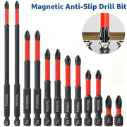 6 Pack Magnetic Screwdriver Drill Bit Set S2 Steel Phillips Impact
