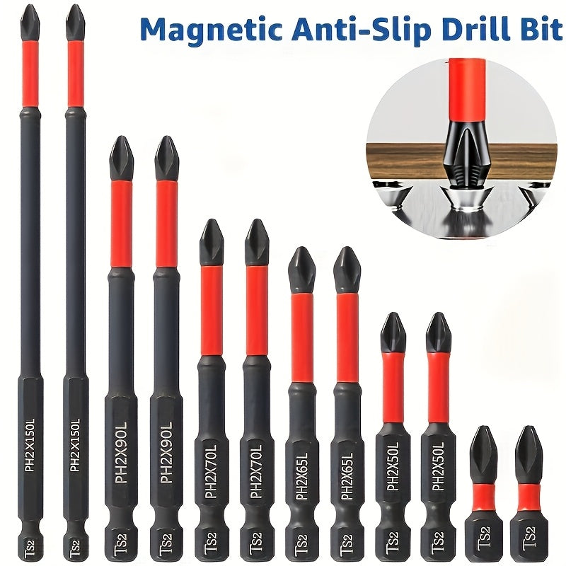 6 Pack Magnetic Screwdriver Drill Bit Set S2 Steel Phillips Impact