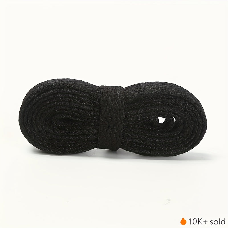 Unisex Flat Shoe Laces Polyester Black White Gray Sneakers Casual