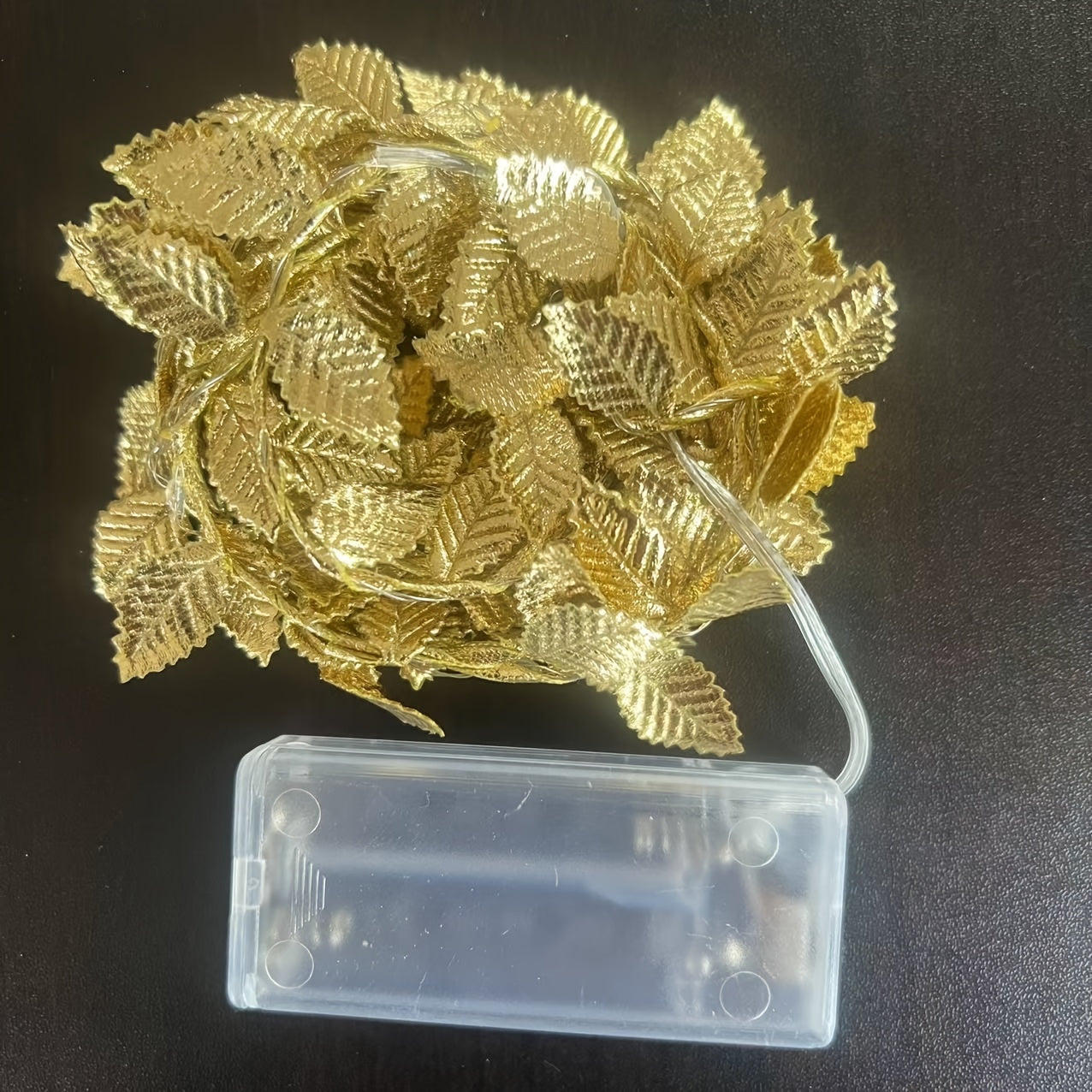 Small LED String Lights for Christmas and Birthday Decorations Gold Leaf Ribbon Lights