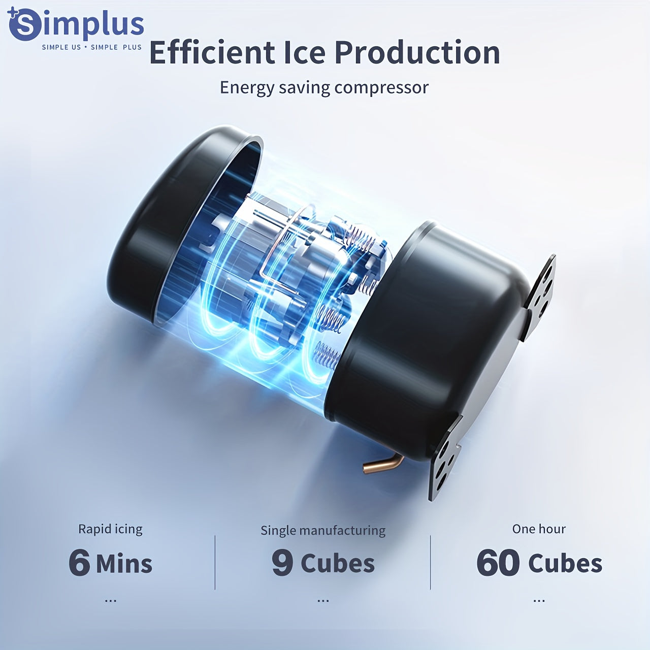 Mini Ice Maker 1.2L Compact Automatic Fast Ice Machine for Home Use