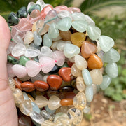 Heart-Shaped Stones Set 10mm Rose Quartz Lapis Lazuli Amazonite for Jewelry Making