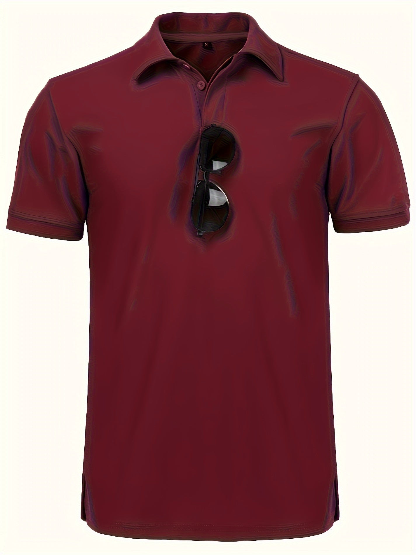 Camisa deportiva casual de poliéster elástico para hombres, ideal para golf y tenis