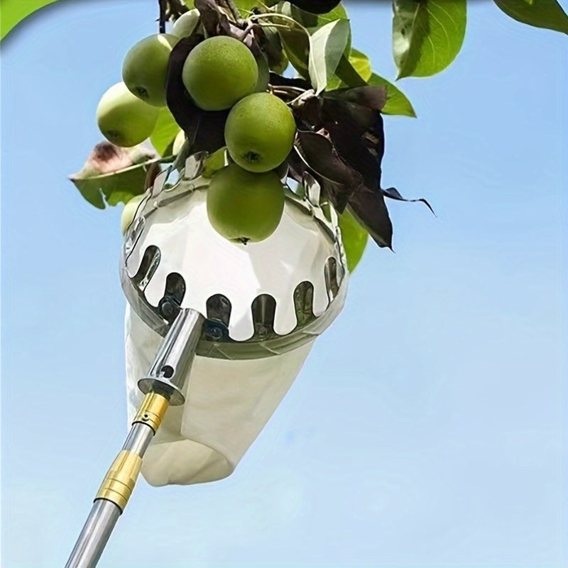 Stainless Steel Telescopic Fruit Picker Tool Extends to 187.96 cm for High Reach Harvesting