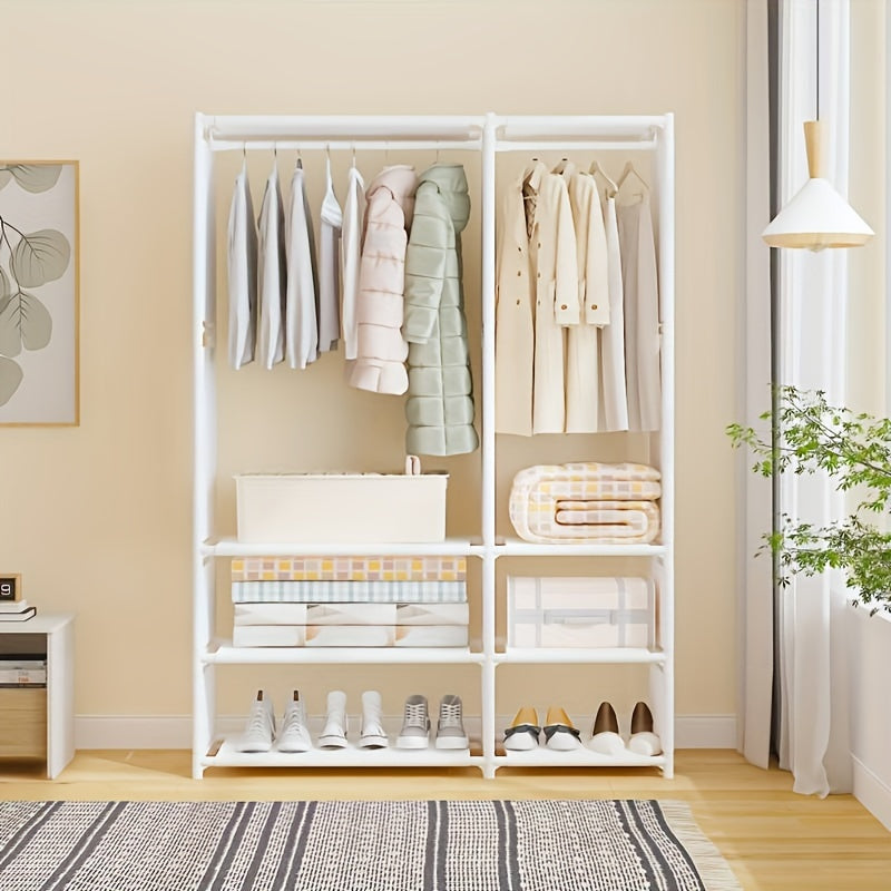 5-Tier Metal Coat Rack Stand with Rust-Resistant Finish for Clothing and Shoes