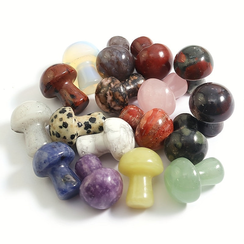 Juego de 20/30/50 piedras de chakra de hongo talladas a mano para decoración del hogar y manualidades