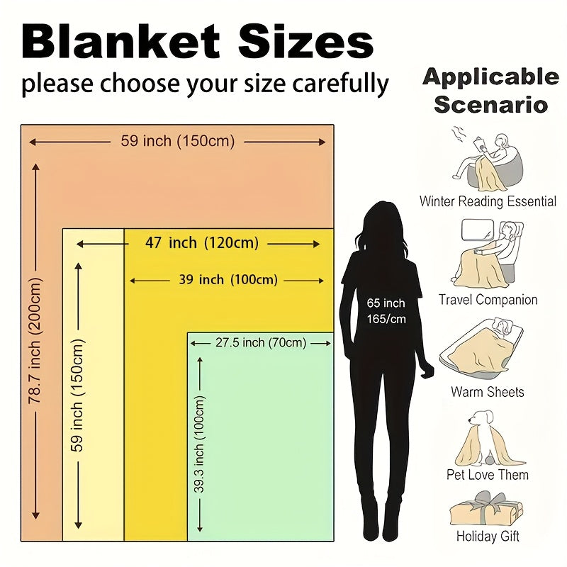 Personalized Fleece Blanket with Vibrant Colors, Soft Polyester, Modern Design, Suitable for All Seasons