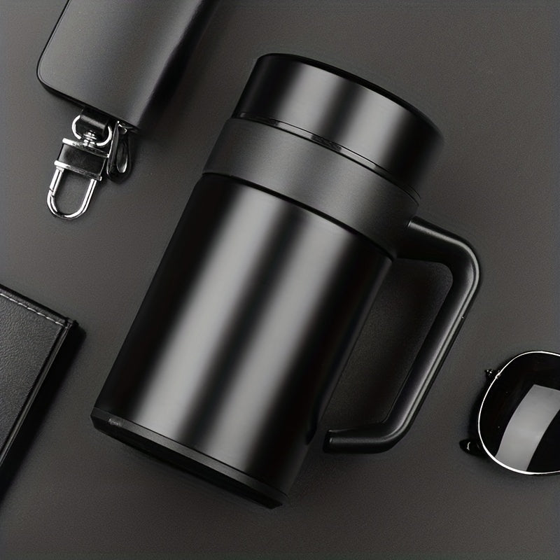 Insulated Travel Mug 400ml Stainless Steel Vacuum Coffee Cup with Handle