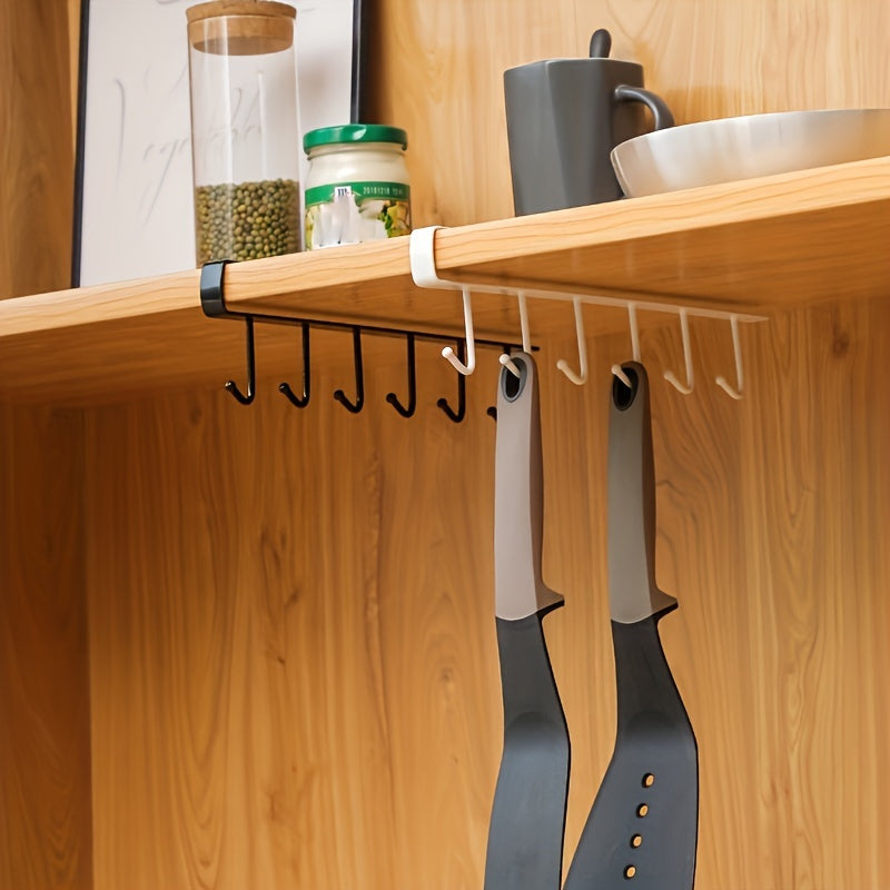Iron Mug Rack with 6 Hooks Over-the-Cabinet Door Cup Organizer Kitchen Storage