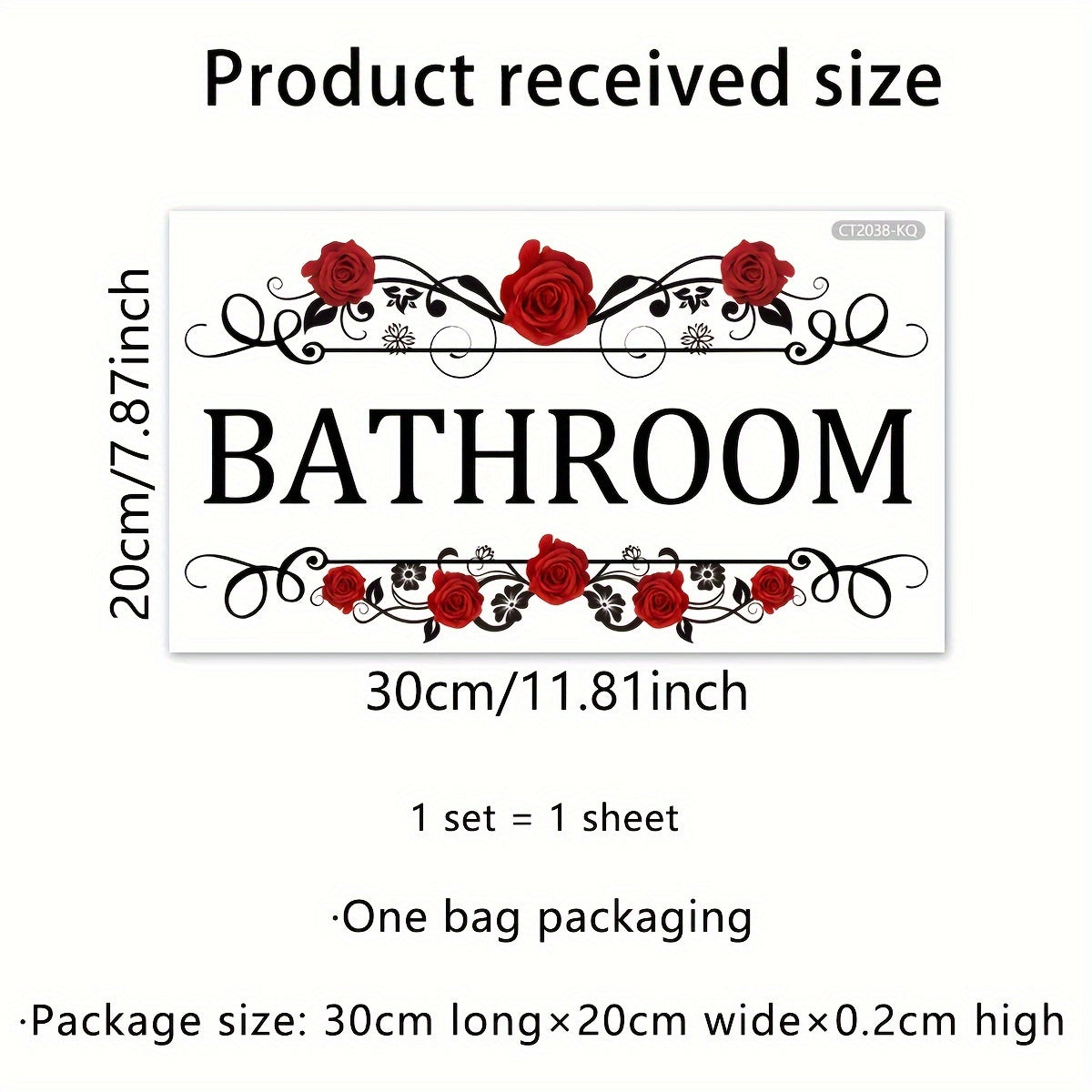 Elegant Rose Vine Mirror Decal Self-Adhesive Wall Sticker for Bathroom Bedroom Decor