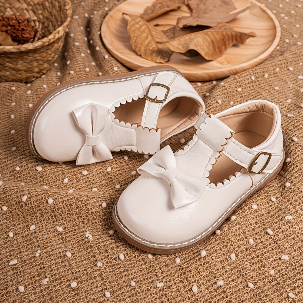 Девочки Туфли Мэри Джейн с бантом, верх из PU, подошва из TPR, для всех сезонов