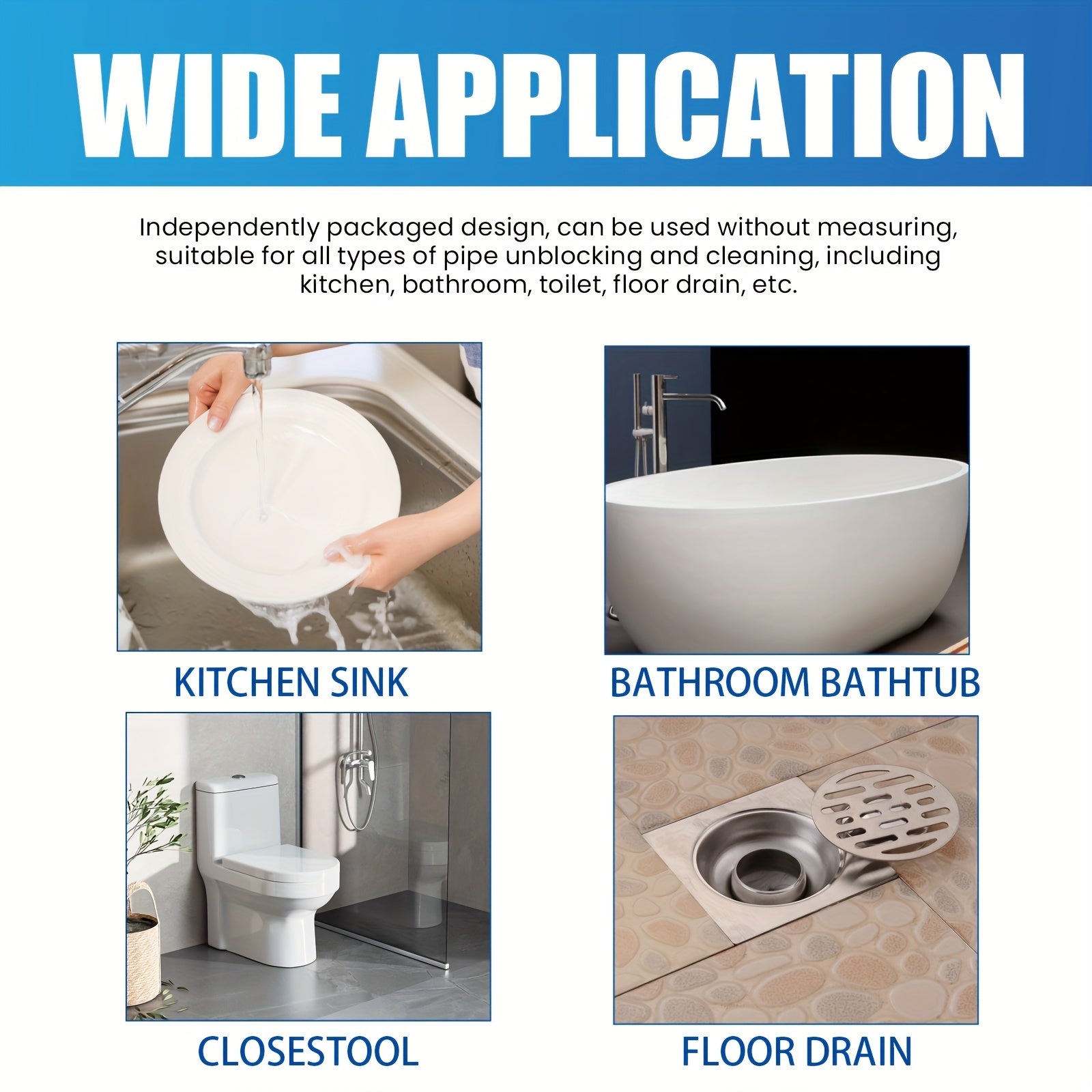 6 Pack Drain Cleaner Tablets for Clogs and Odor Removal in Kitchen and Bathroom Sinks