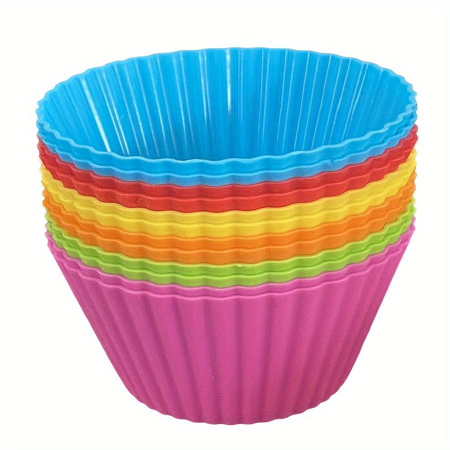 Pack of 12 or 18 Silicone Muffin Cups Reusable Baking Liners Kitchen Tools