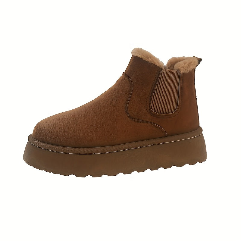 Women's Winter Snow Boots Mid-Calf Waterproof Rubber Sole Black