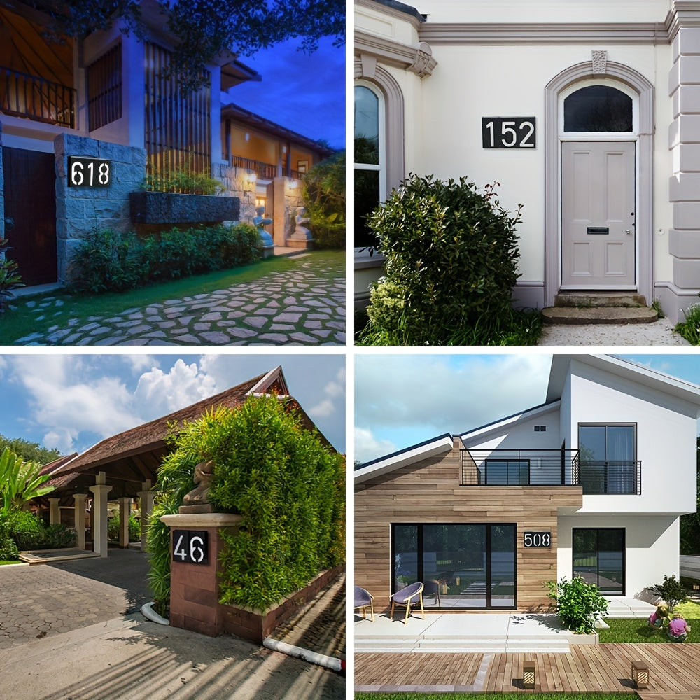 Luz de número de casa solar LED para exteriores, a prueba de agua, señal de dirección, iluminador de pared para jardín y patio