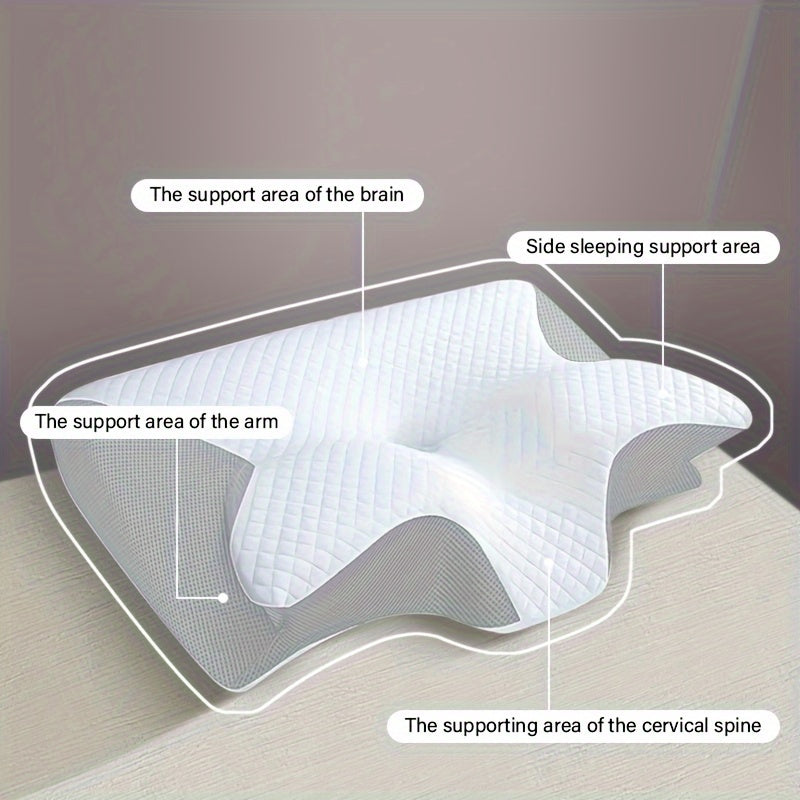Cojín ortopédico para el cuello de espuma viscoelástica, soporte cervical para dormir de lado y de espaldas