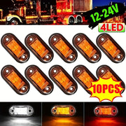 10Pcs 12-24V LED Side Marker Lights Amber Red White for Truck Car RV Van