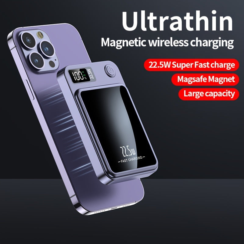 5000/10000mAh Magnetic Wireless Power Bank 22.5W Fast Charging for Apple Android Devices