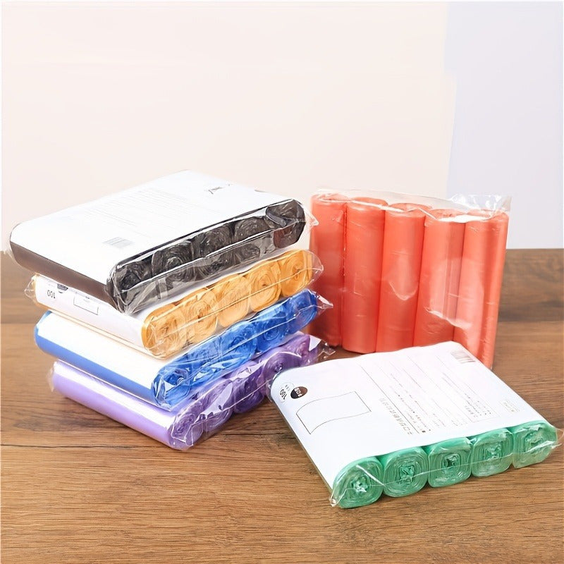 100-Pack Disposable Garbage Bags Set for Kitchen Bathroom and Office