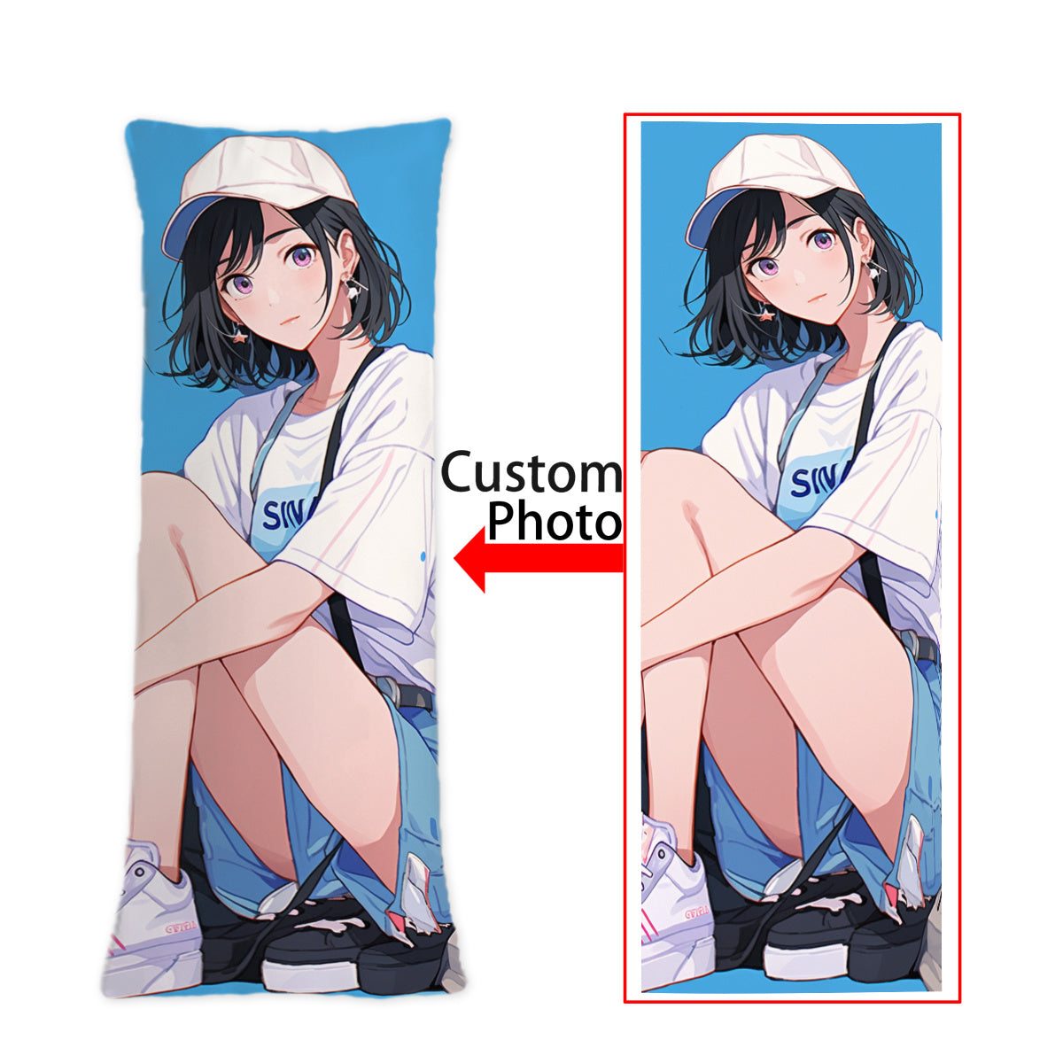 Anime Themed Body Pillowcase Long Rectangular Plush Thanksgiving Christmas New Year Patterns