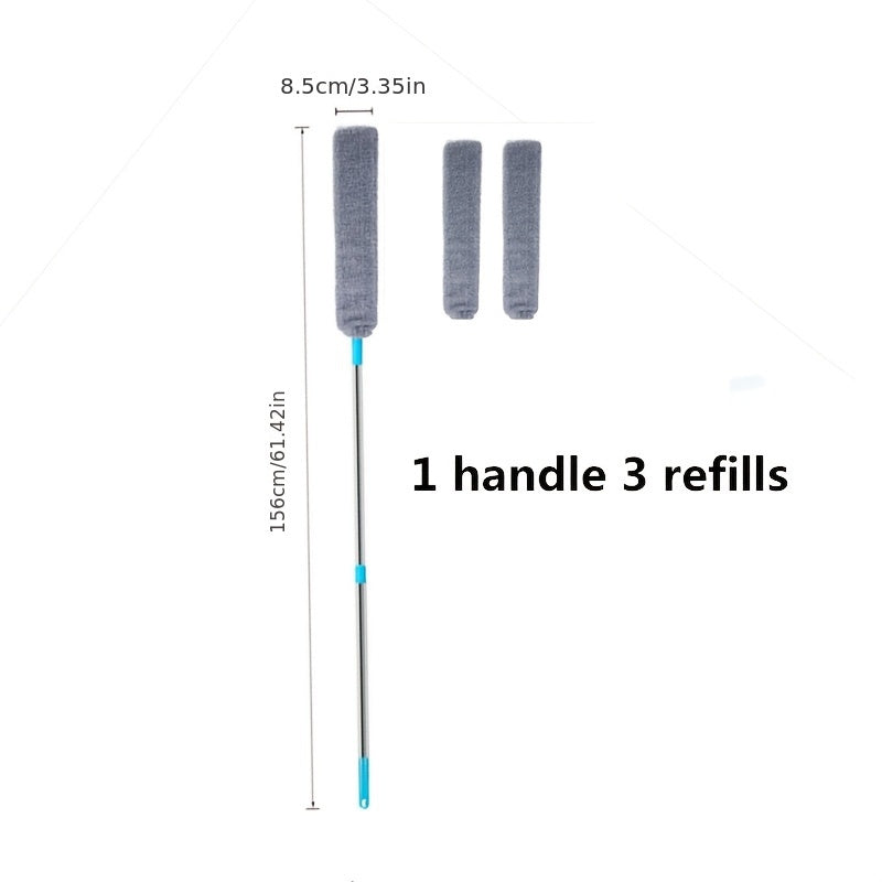 Uzaytiriladigan changyutgich to'plami, 4 ta qism, uzun tutqich, pol, devorlar, mebel uchun