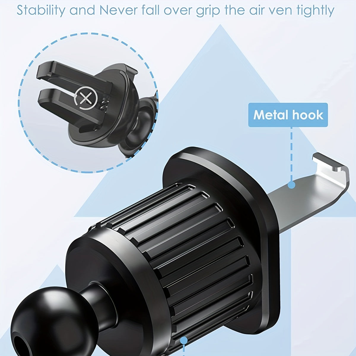 Universal Car Phone Holder with Air Vent Clip for 12-17 Cm Smartphones