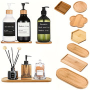 Wooden Bathroom Tray for Countertops Storage Organizer Soap Bottles Tissues