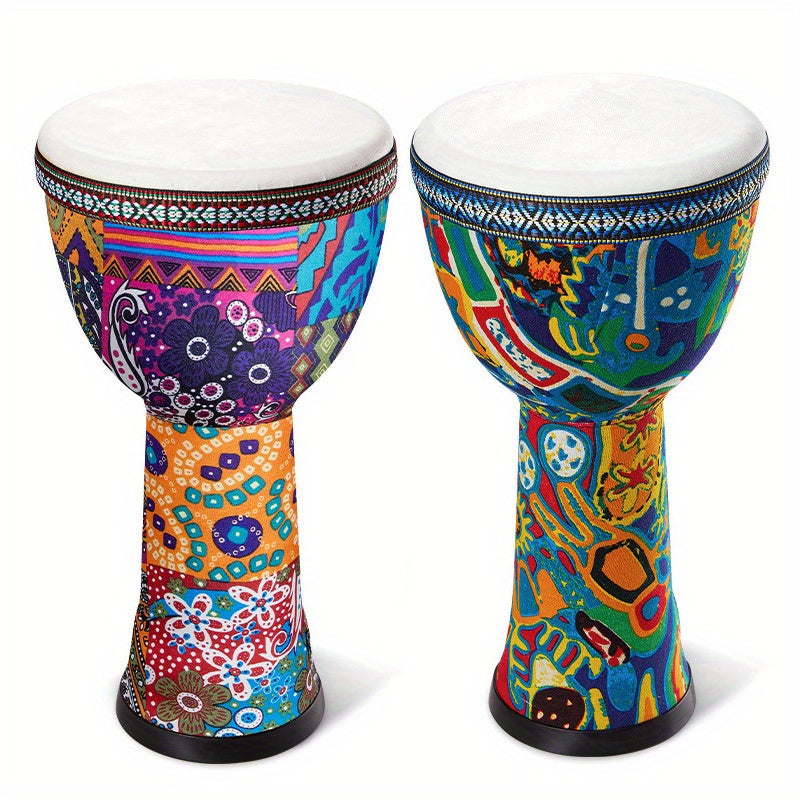 Afrika davul 20.32cm Qo‘l perkussion asbobi, musiqa va ko‘ngilochar uchun jonli Afrika naqshlari bilan