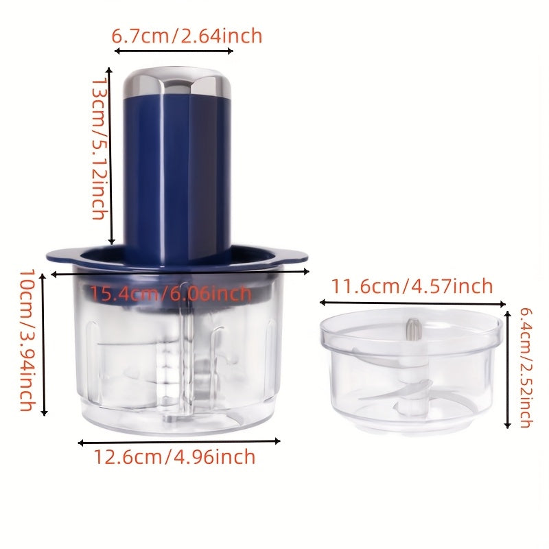 Многофункциональный кухонный комбайн с контейнерами объемом 600 мл и 250 мл для подготовки еды